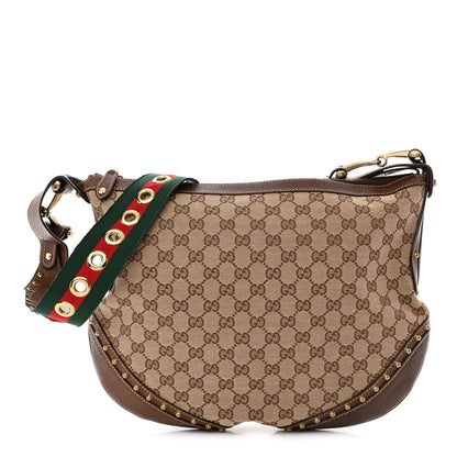 Gucci Monogram Pelham Studded Shoulder Bag Brown 1 of 10