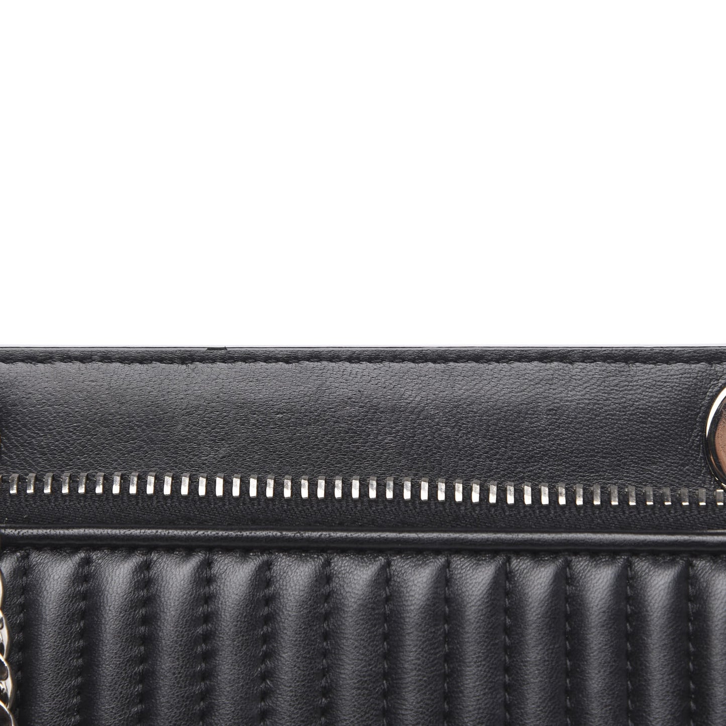 Shiny Nappa Trapuntata Small DotCom Click Chain Satchel Black