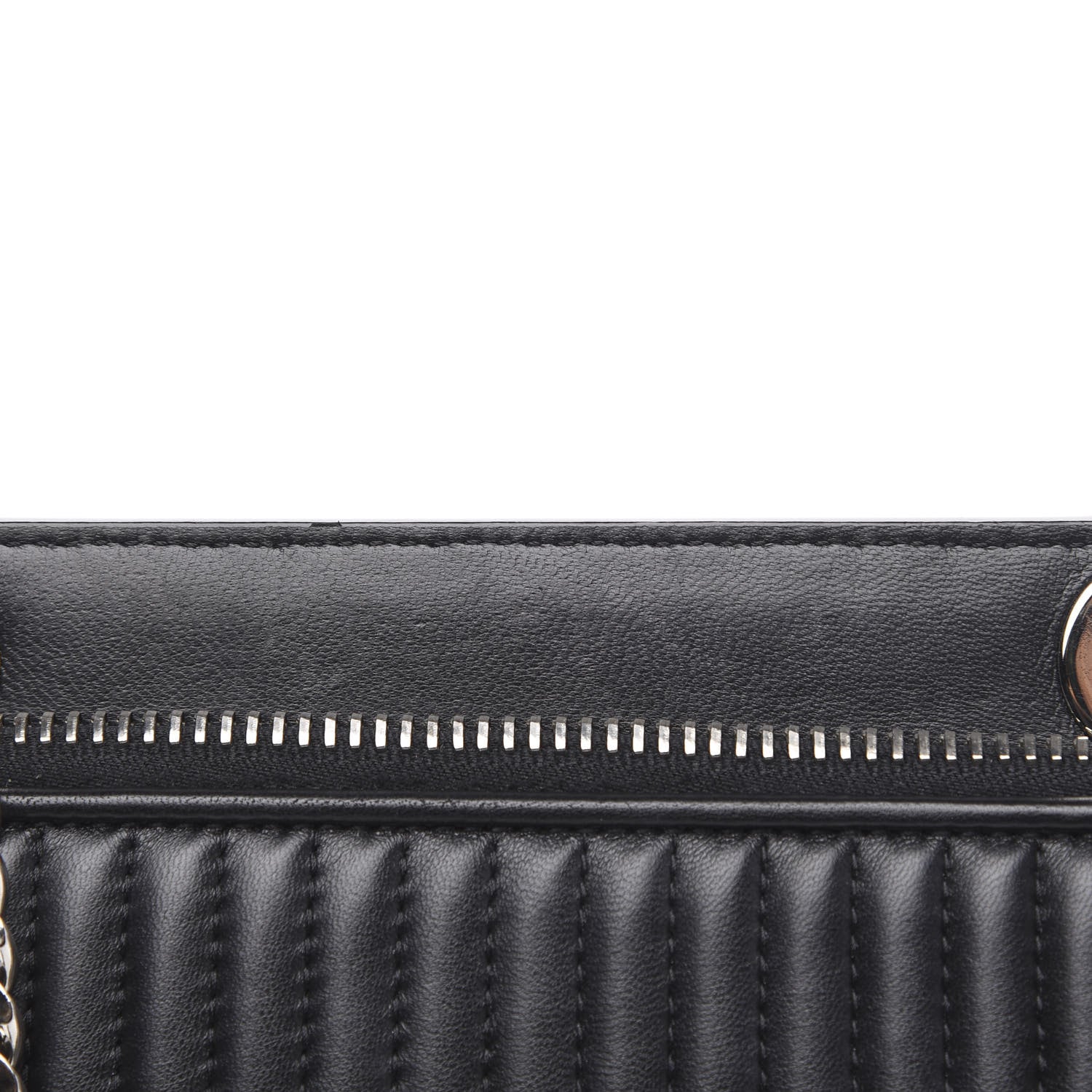 Fendi Shiny Nappa Trapuntata Small DotCom Click Chain Satchel Black 9 of 15