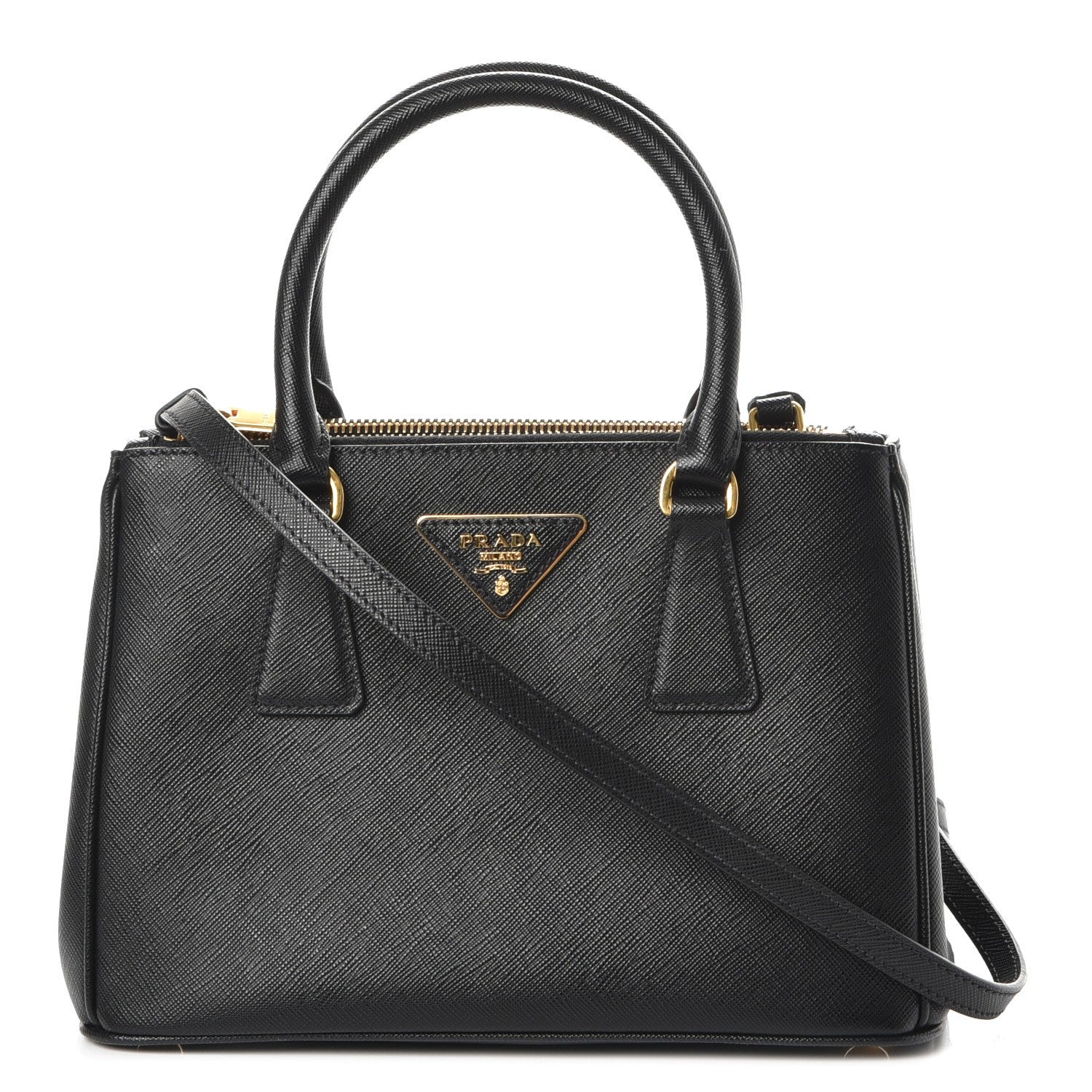 Prada Saffiano Lux Small Galleria Double Zip Tote Black 1 of 9