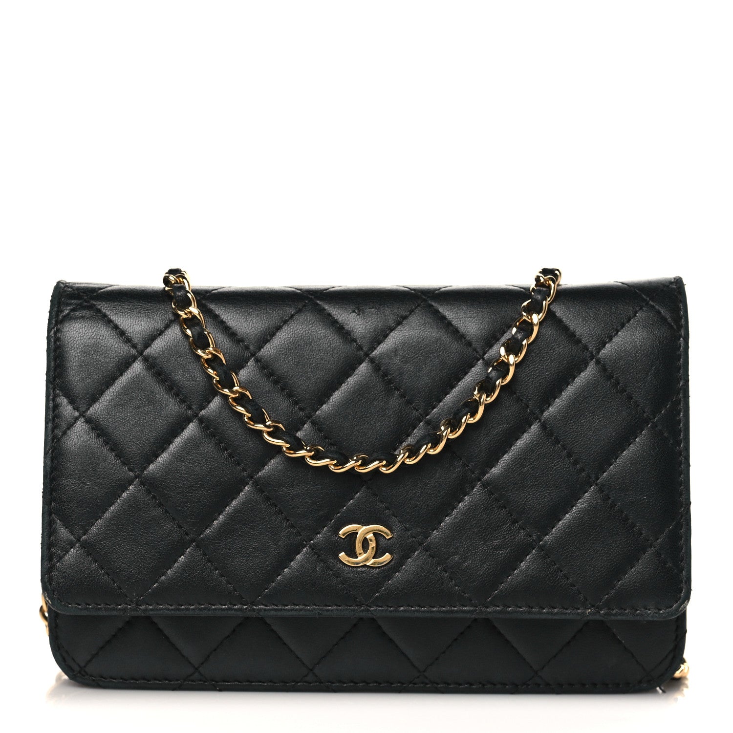 Chanel Lambskin Quilted Wallet On Chain WOC Black 1 of 20