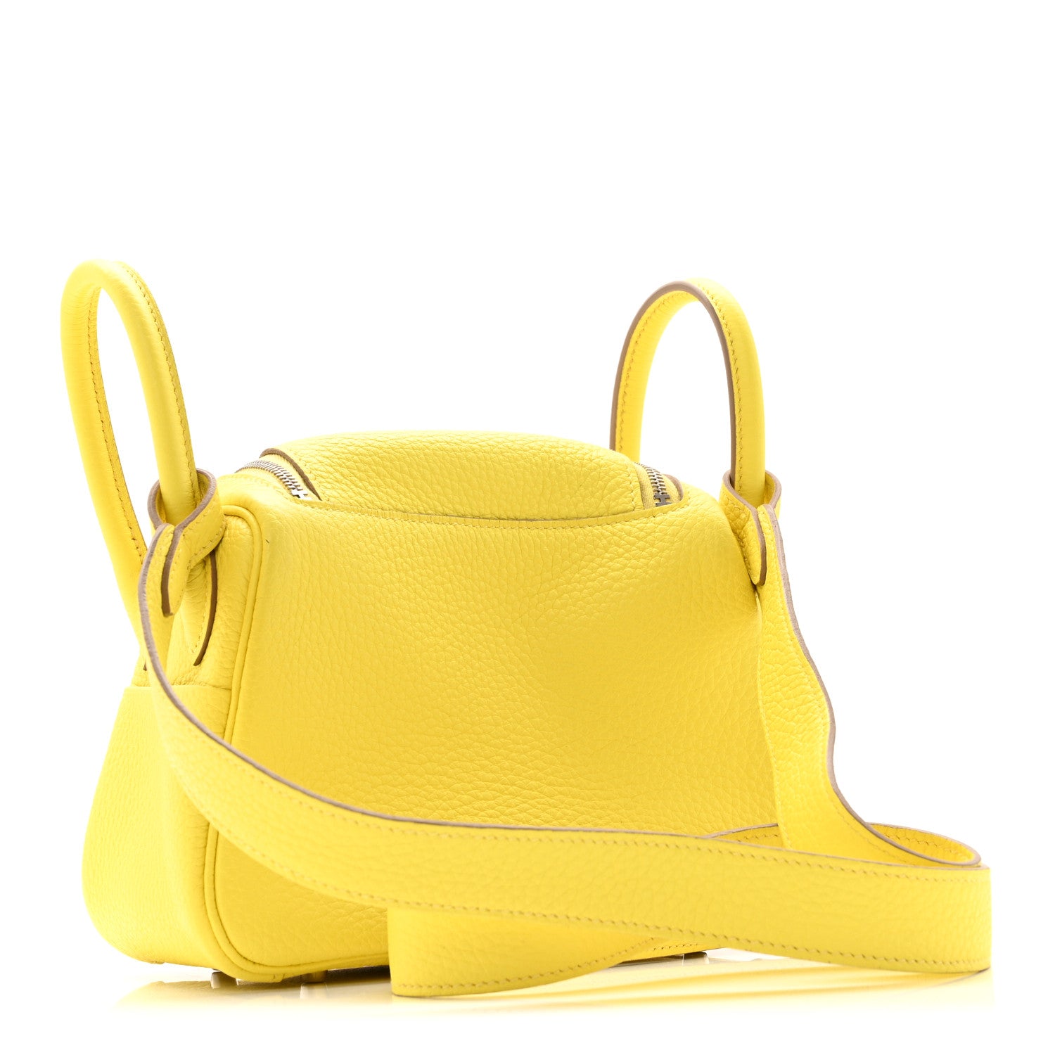 Hermes Taurillon Clemence Mini Lindy 20 Lime 3 of 12