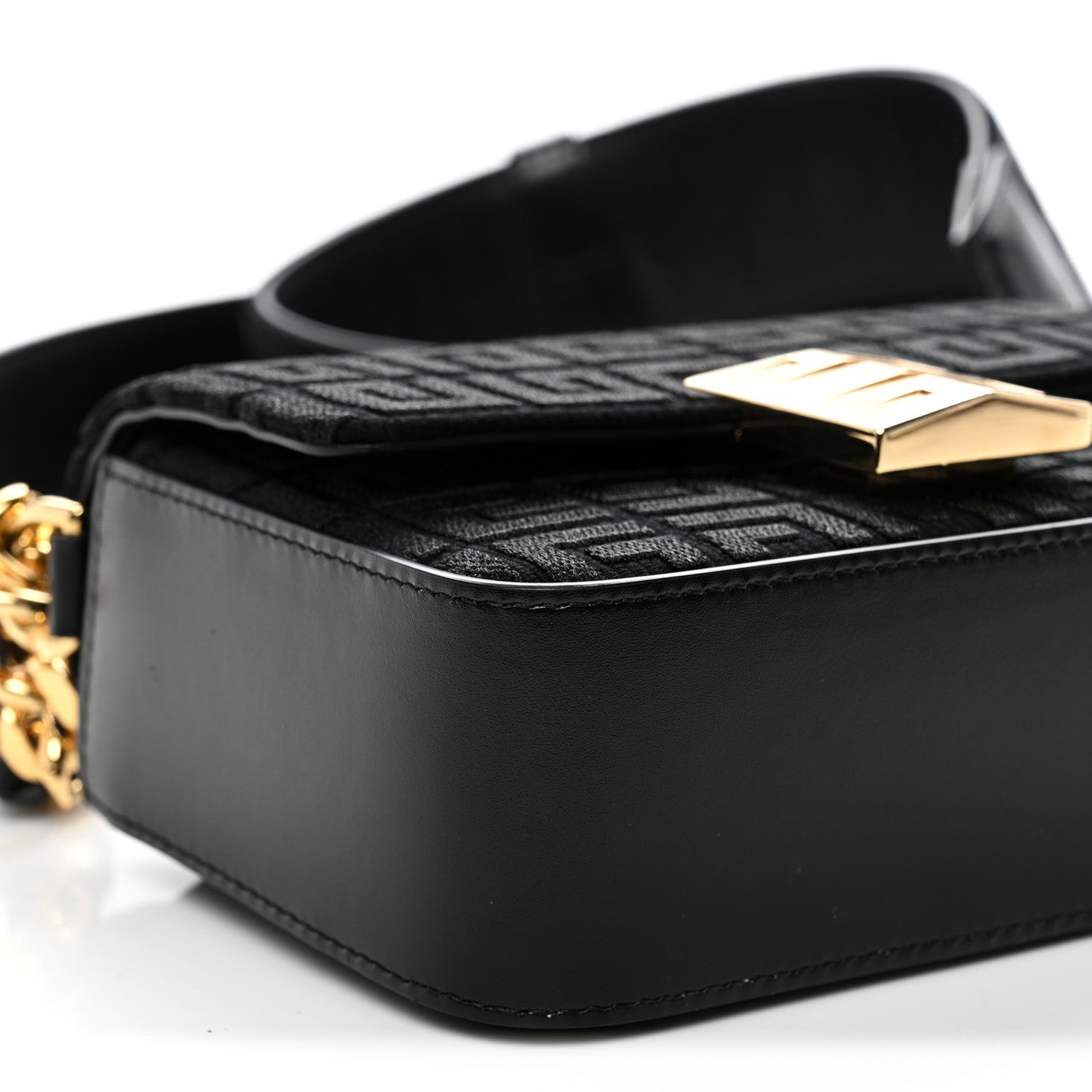 Givenchy Canvas Woven Embroidered Small 4G Bag With Chain Black