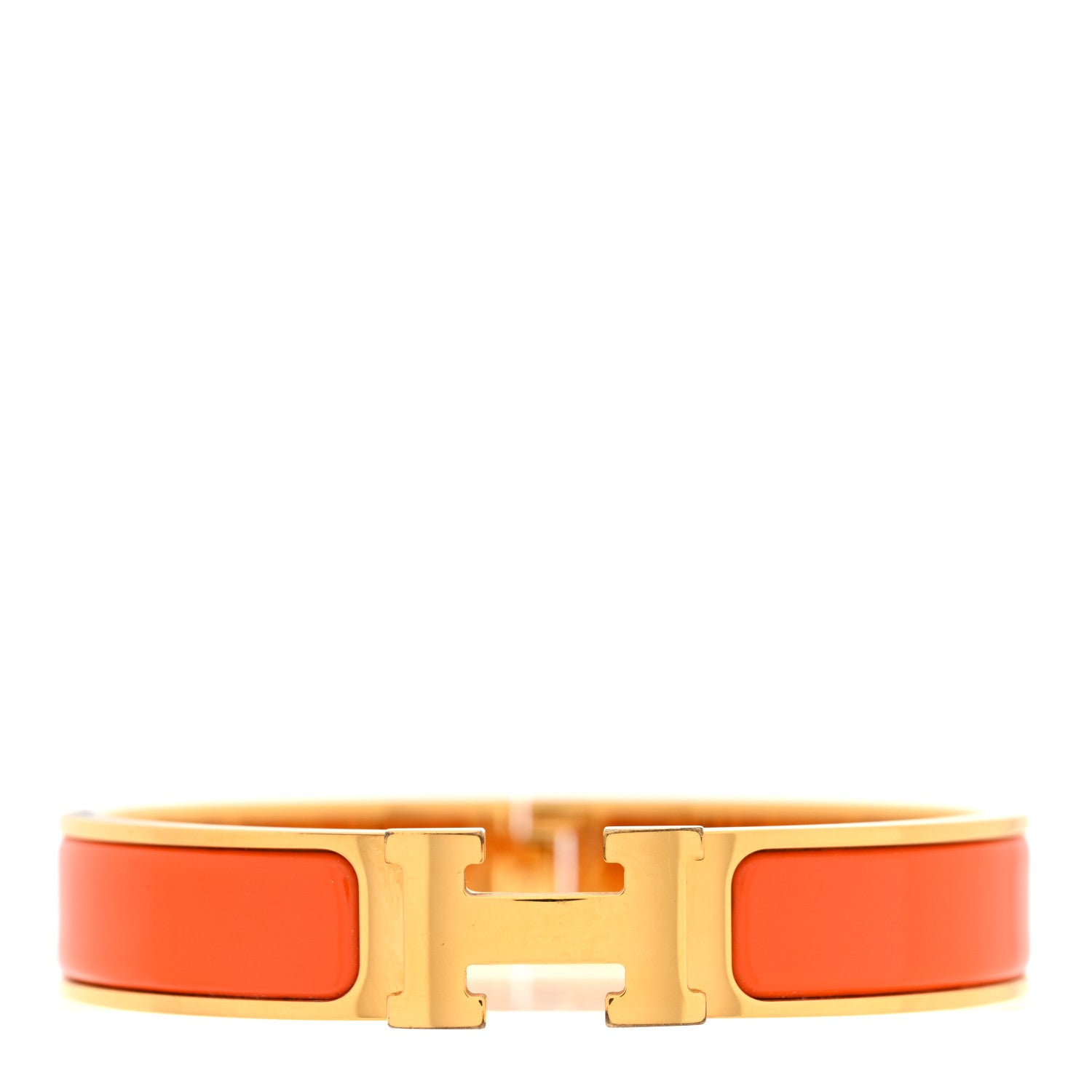 Hermes Enamel Narrow Clic Clac H Bracelet PM Orange 1 of 5