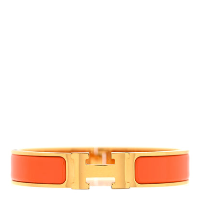Hermes Enamel Narrow Clic Clac H Bracelet PM Orange 1 of 5