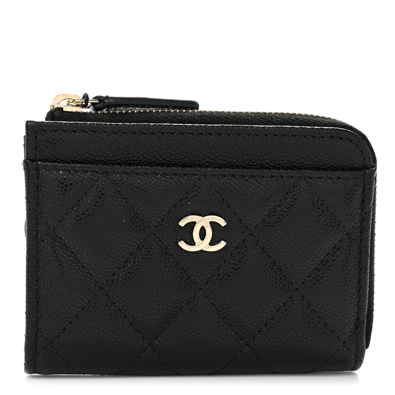 Chanel Caviar Quilted Flap Zip Card Holder Black 1 of 7