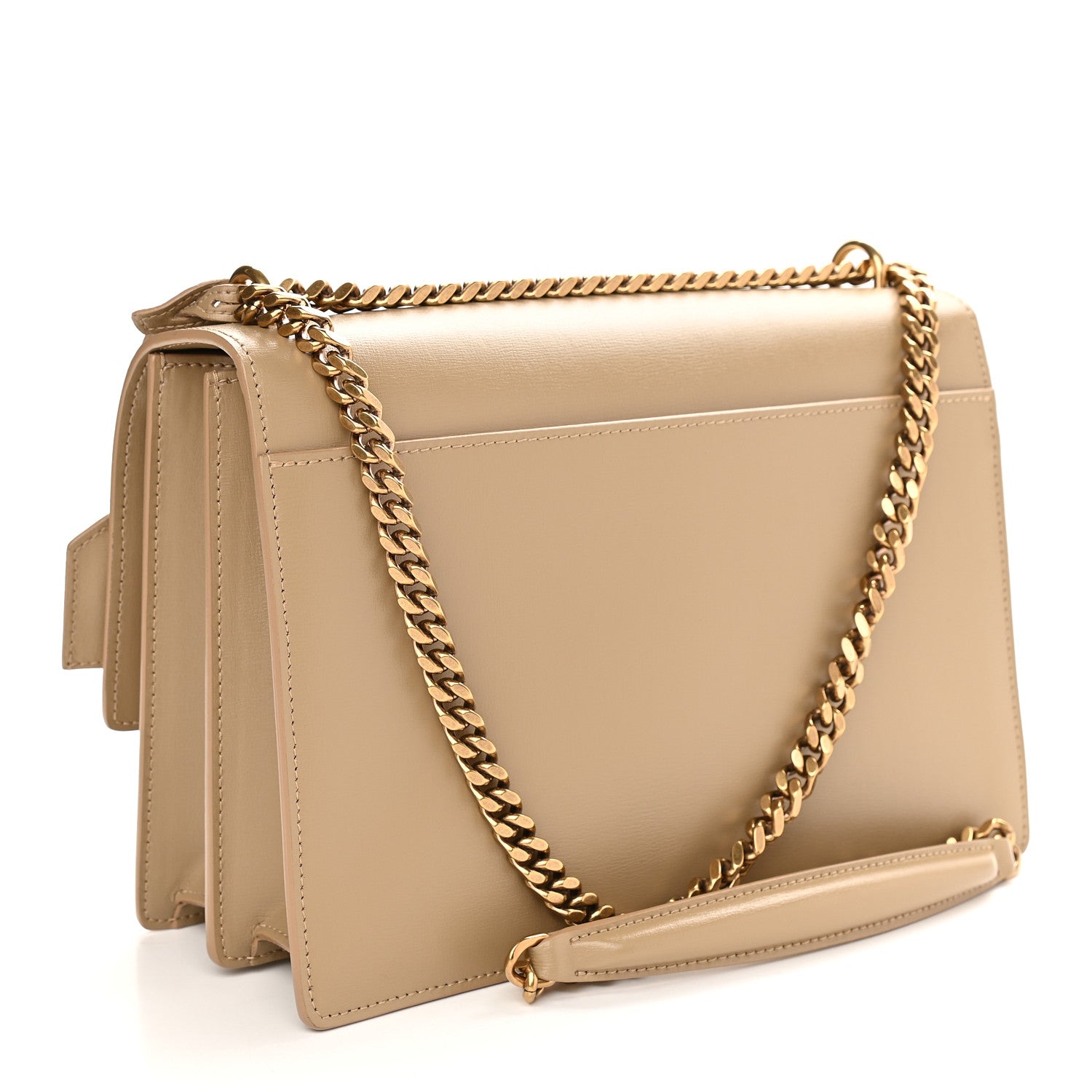 Saint Laurent Calfskin Large Monogram Sunset Dark Beige 2 of 8