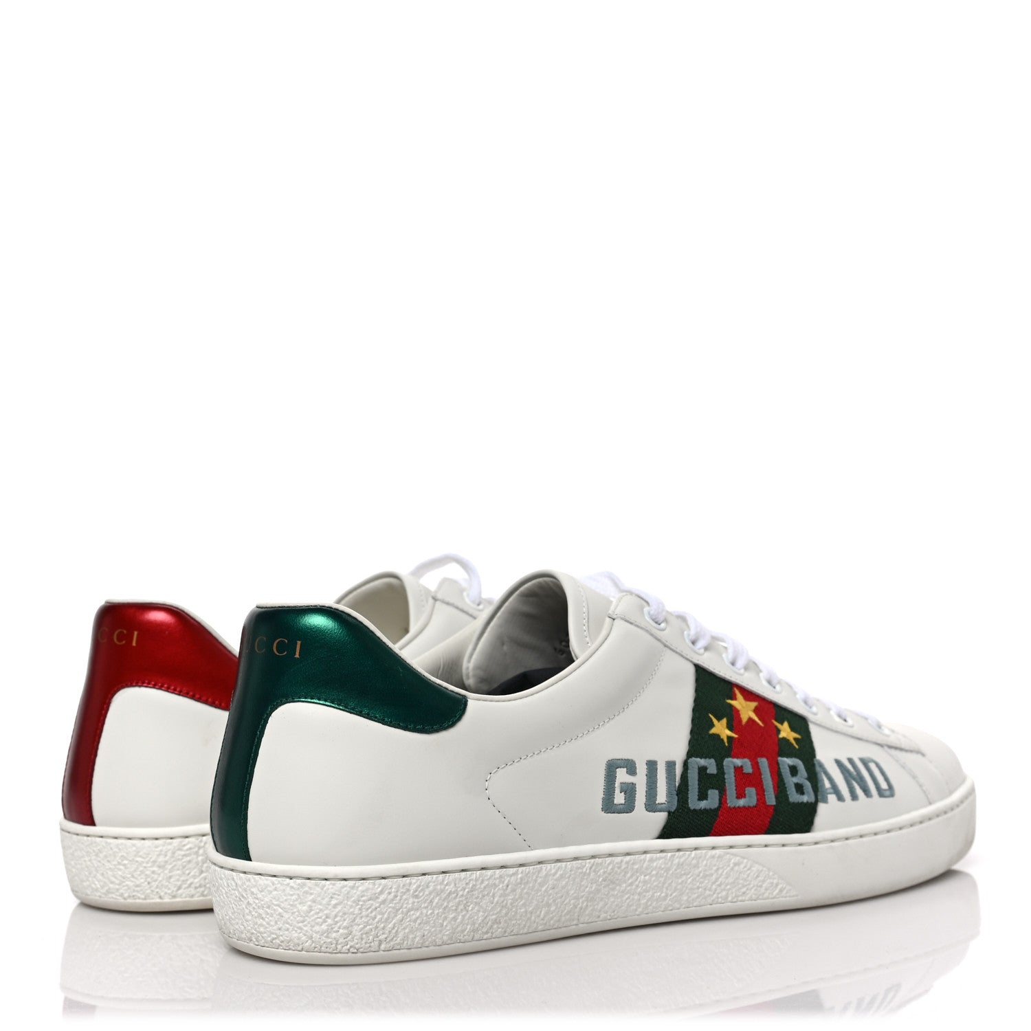 Gucci Calfskin Web Mens Gucci Band Ace Sneakers 11 White 4 of 9