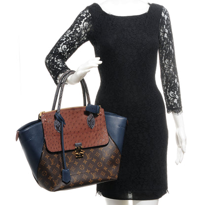 Louis Vuitton Ostrich Python Majestueux Tote MM Blue 2 of 7