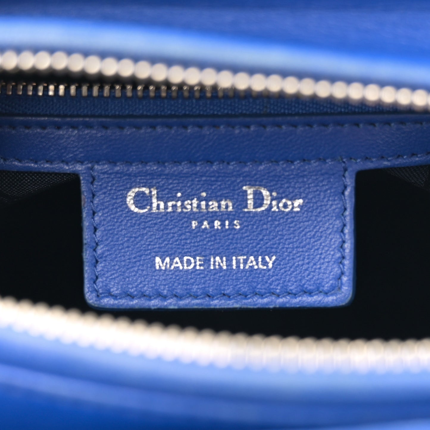 Lambskin Cannage Medium Lady Dior Blue Persan