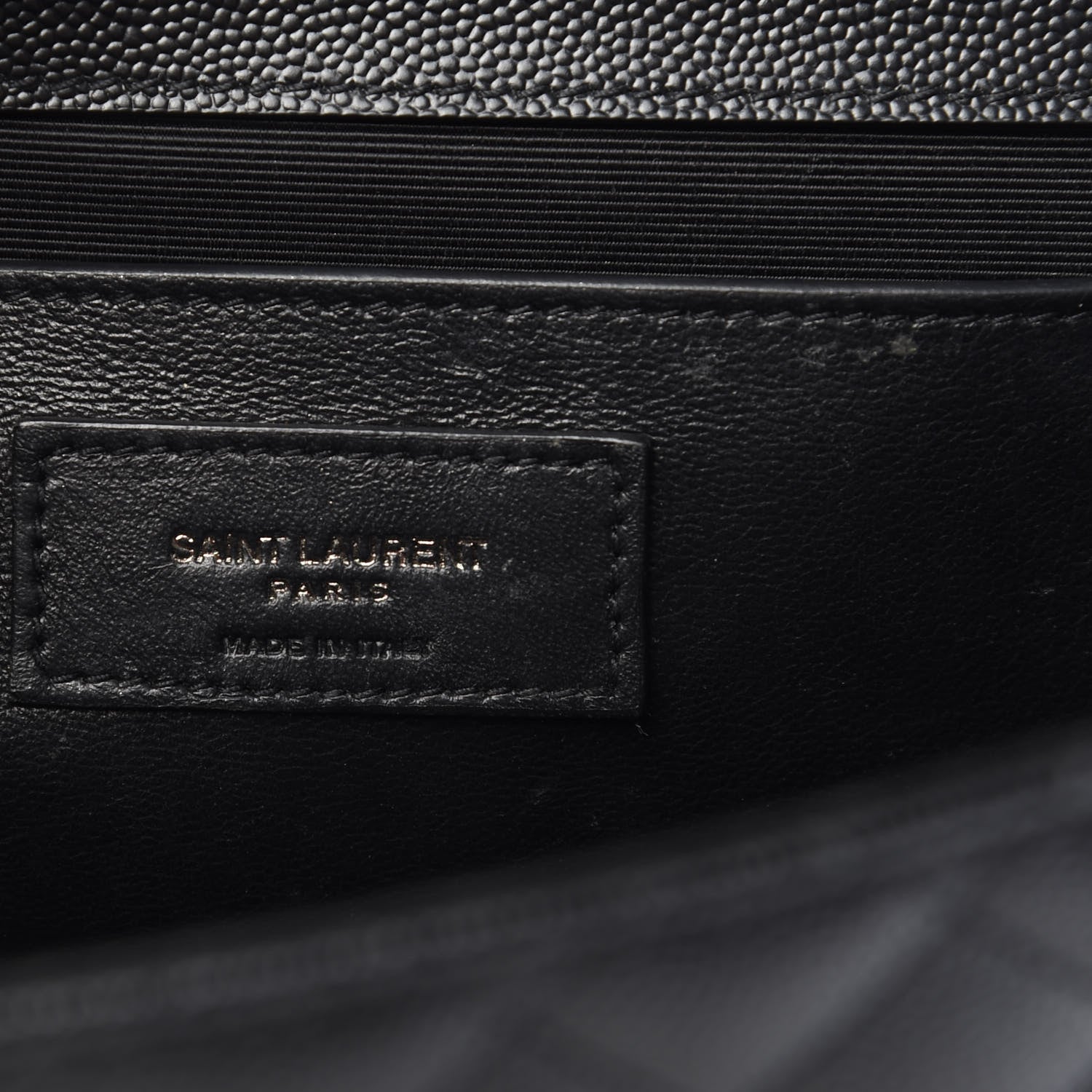 Saint Laurent Grain De Poudre Textured Mixed Matelasse Triquilt Medium Monogram Satchel Black 6 of 12