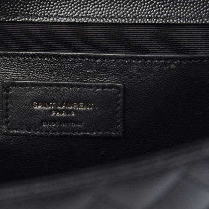 Saint Laurent Grain De Poudre Textured Mixed Matelasse Triquilt Medium Monogram Satchel Black 6 of 12