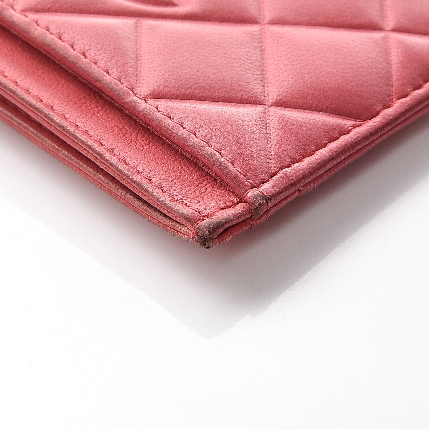 Chanel Lambskin Quilted Diamond CC Card Holder Red 11 of 11