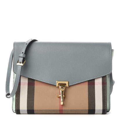 Burberry Grainy Calfskin House Check Small Macken Crossbody Bag Celadon Blue 1 of 11