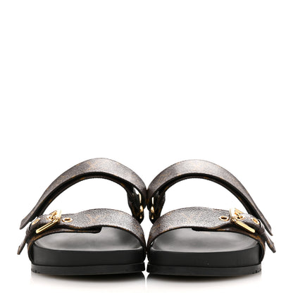 Louis Vuitton Monogram Bom Dia Mule Sandals 39.5 Black 3 of 10