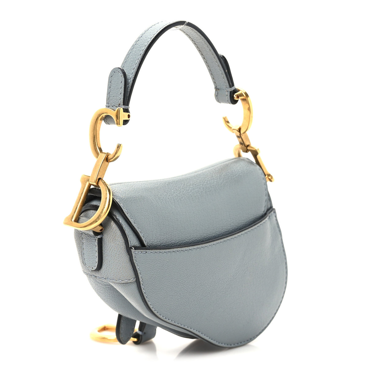 Goatskin Micro Saddle Bag Cloud Blue