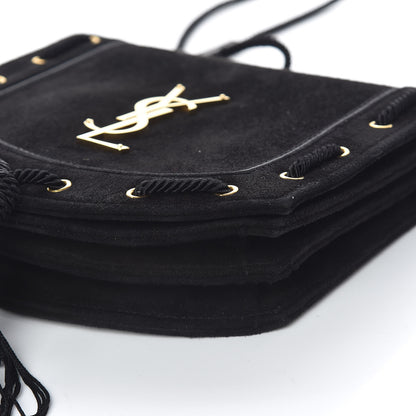 Saint Laurent Suede Medium Monogram Fetish Satchel Black 10 of 11