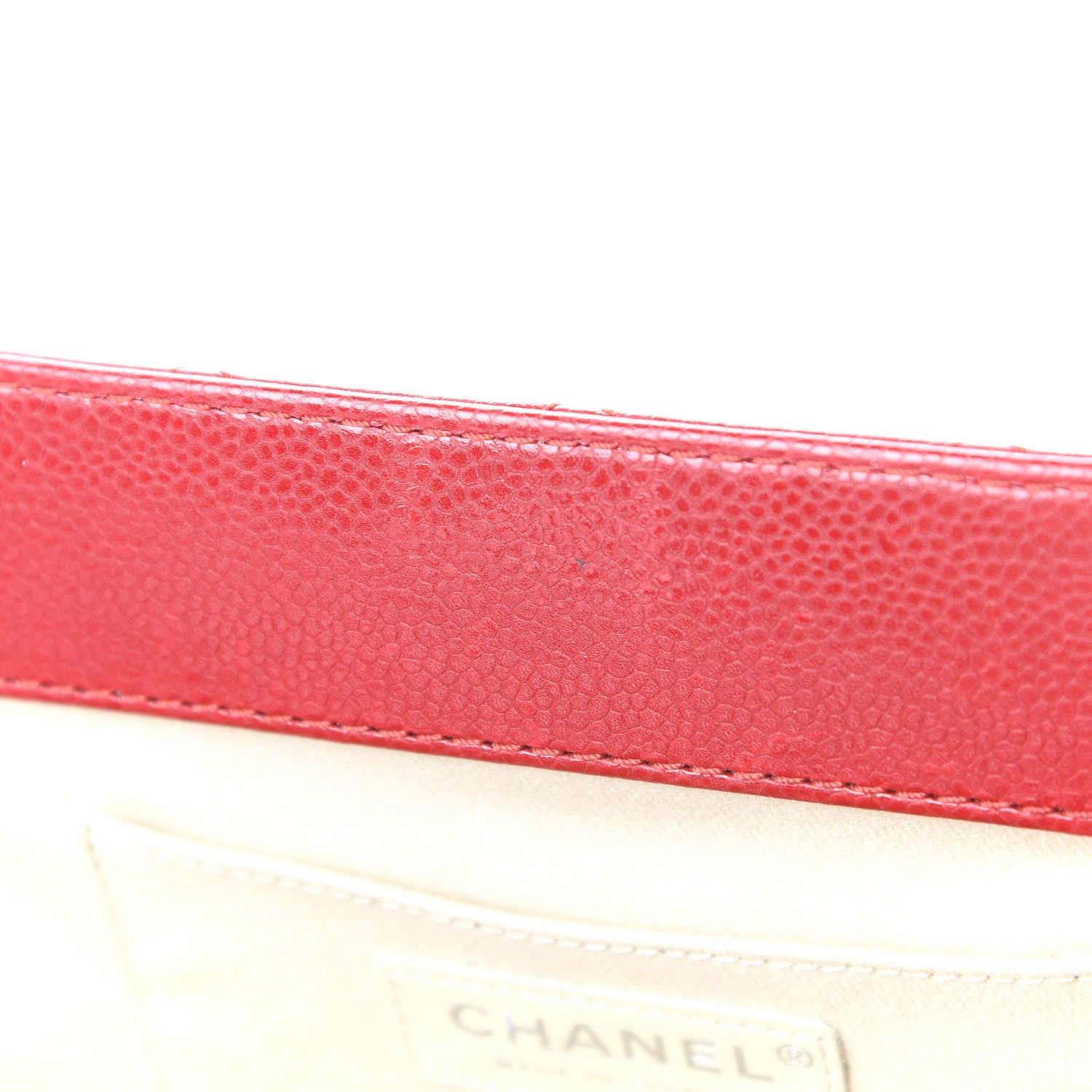 Chanel Caviar Quilted CC Clutch Red 13 of 14