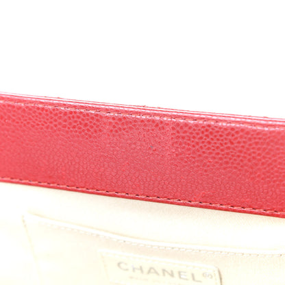Chanel Caviar Quilted CC Clutch Red 13 of 14