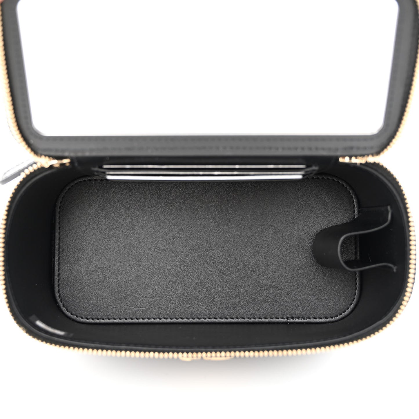 Shiny Caviar Quilted Pick Me Up Vanity Case Black