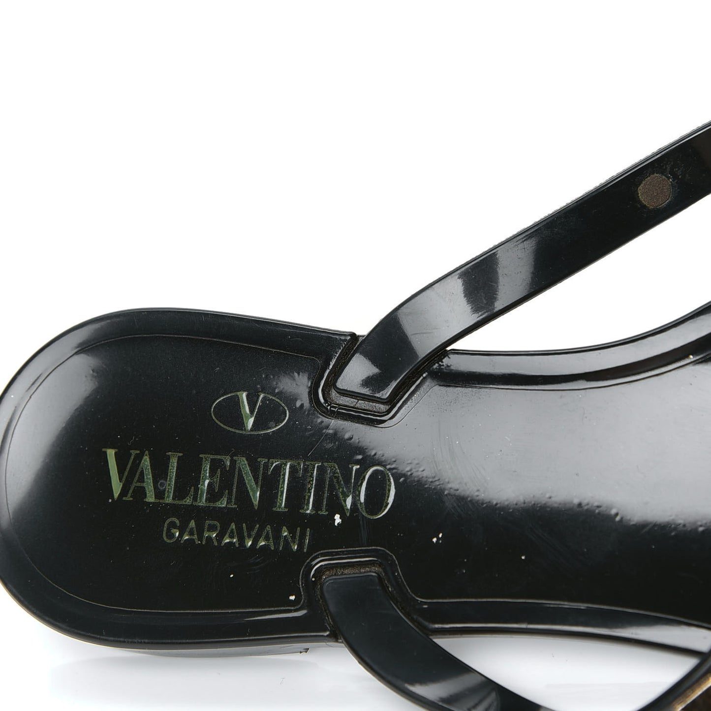 PVC Jelly Rockstud Bow Thong Sandals 36 Black