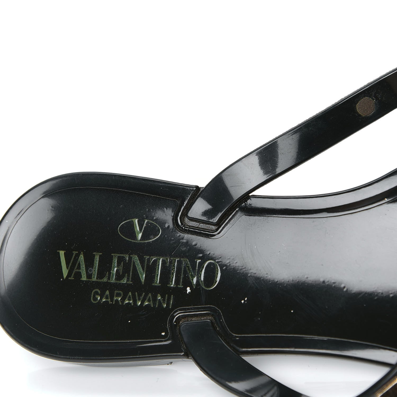 Valentino Garavani PVC Jelly Rockstud Bow Thong Sandals 36 Black 6 of 7
