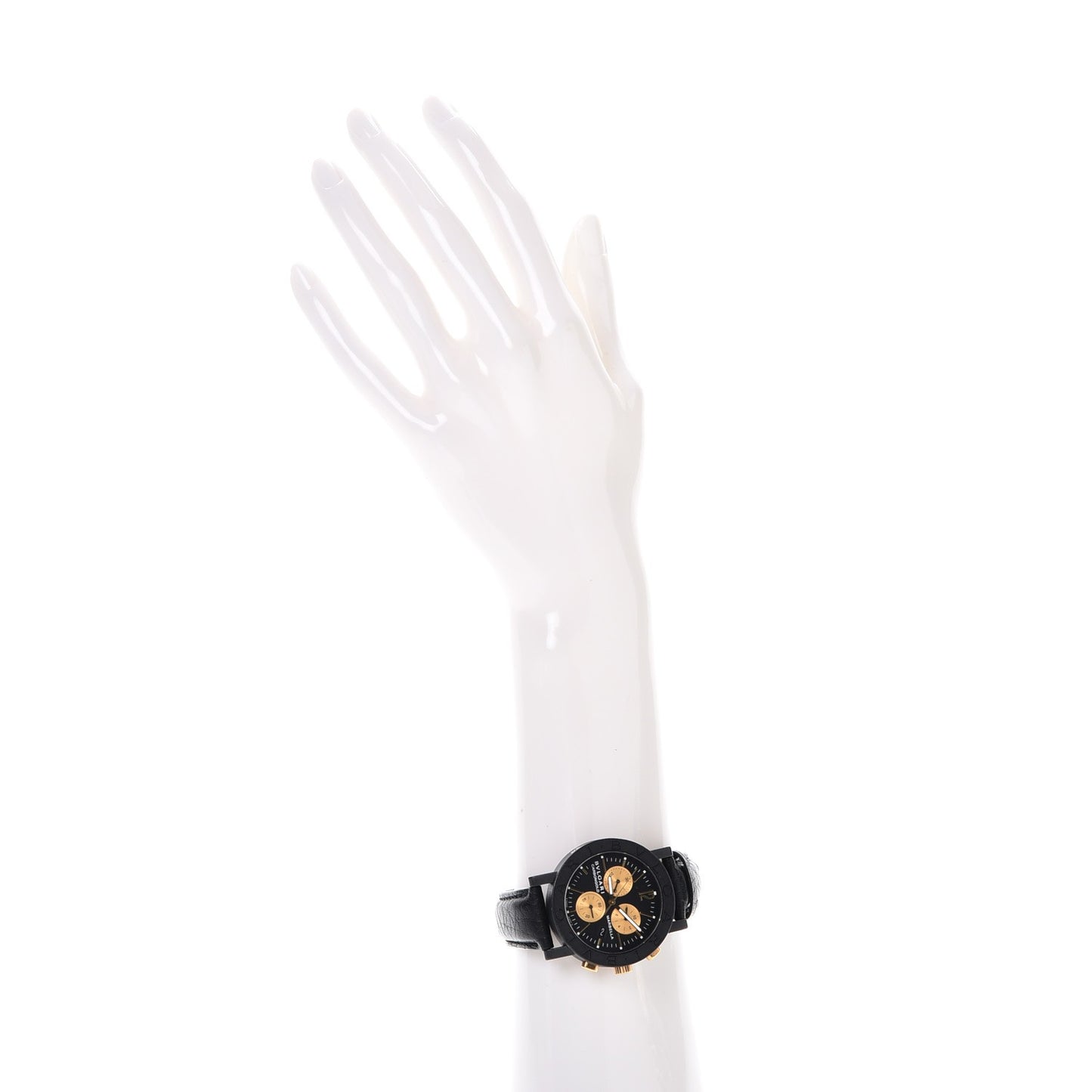 Carbon 18K Rose Gold Calfskin 38mm Carbongold Marbella Quartz Watch Black