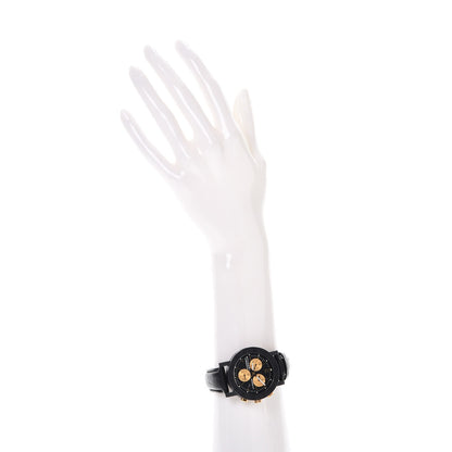 Bulgari Carbon 18K Rose Gold Calfskin 38mm Carbongold Marbella Quartz Watch Black 2 of 12