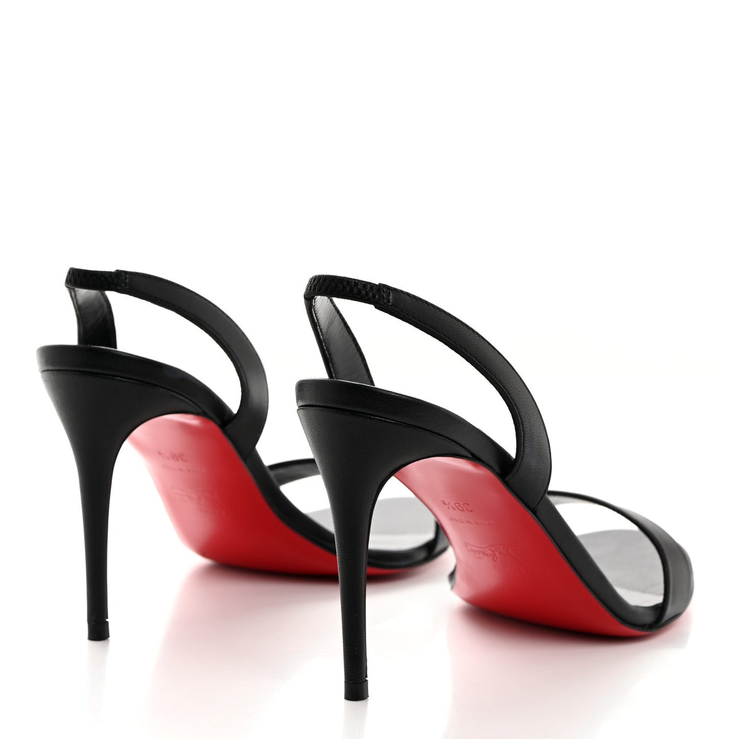 Calfskin O Marylin 85 Slingback Sandal Heels 39.5 Black