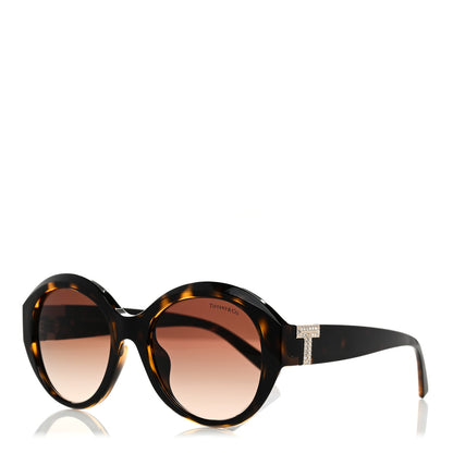 Tiffany Crystal T Round TF 4227-B Sunglasses Havana 1 of 8