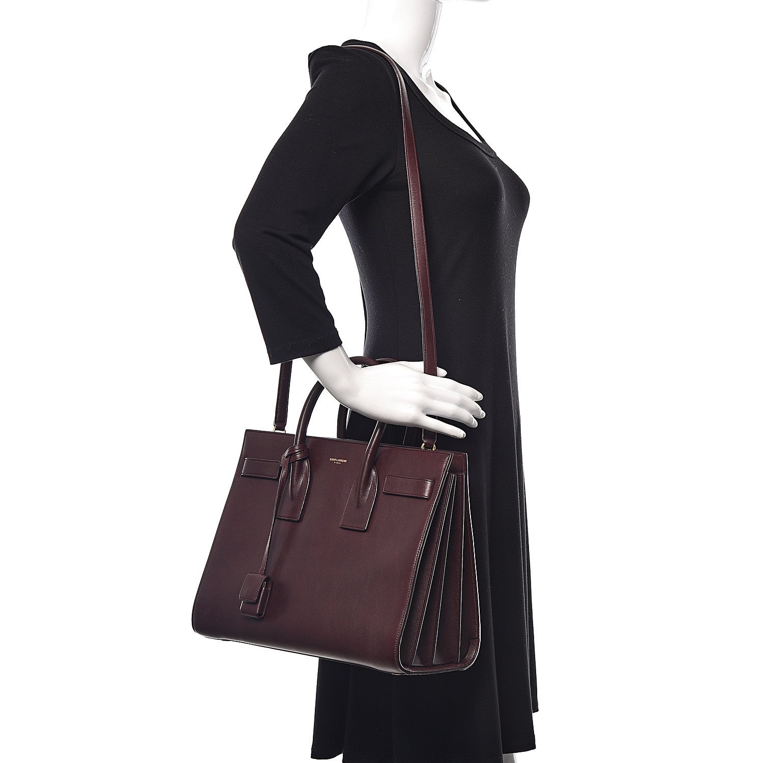 Saint Laurent Calfskin Small Sac De Jour Bordeaux 2 of 9
