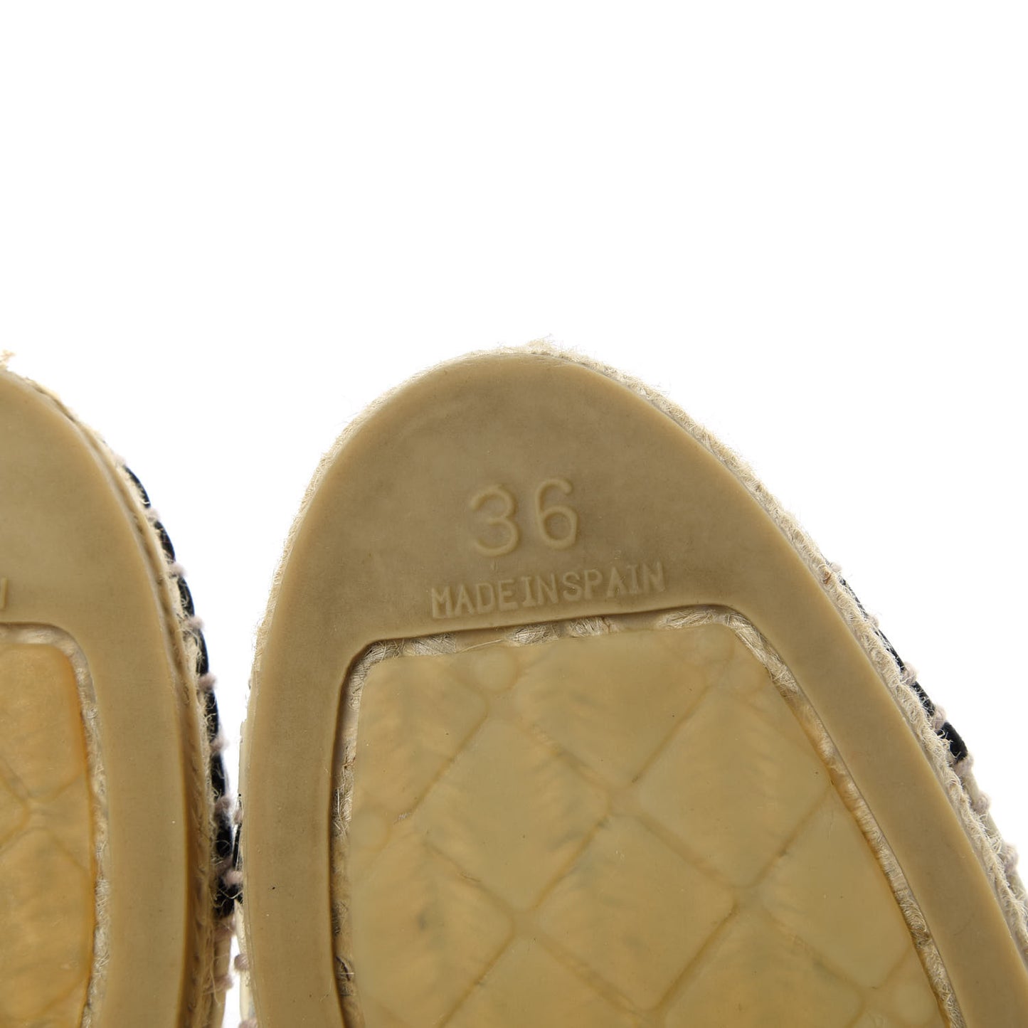 Lambskin CC Espadrilles 36 White Black