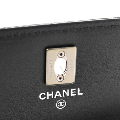 Chanel Shiny Crumpled Calfskin Crystal Quilted Precious Handle Clutch With Chain Black 6 of 10