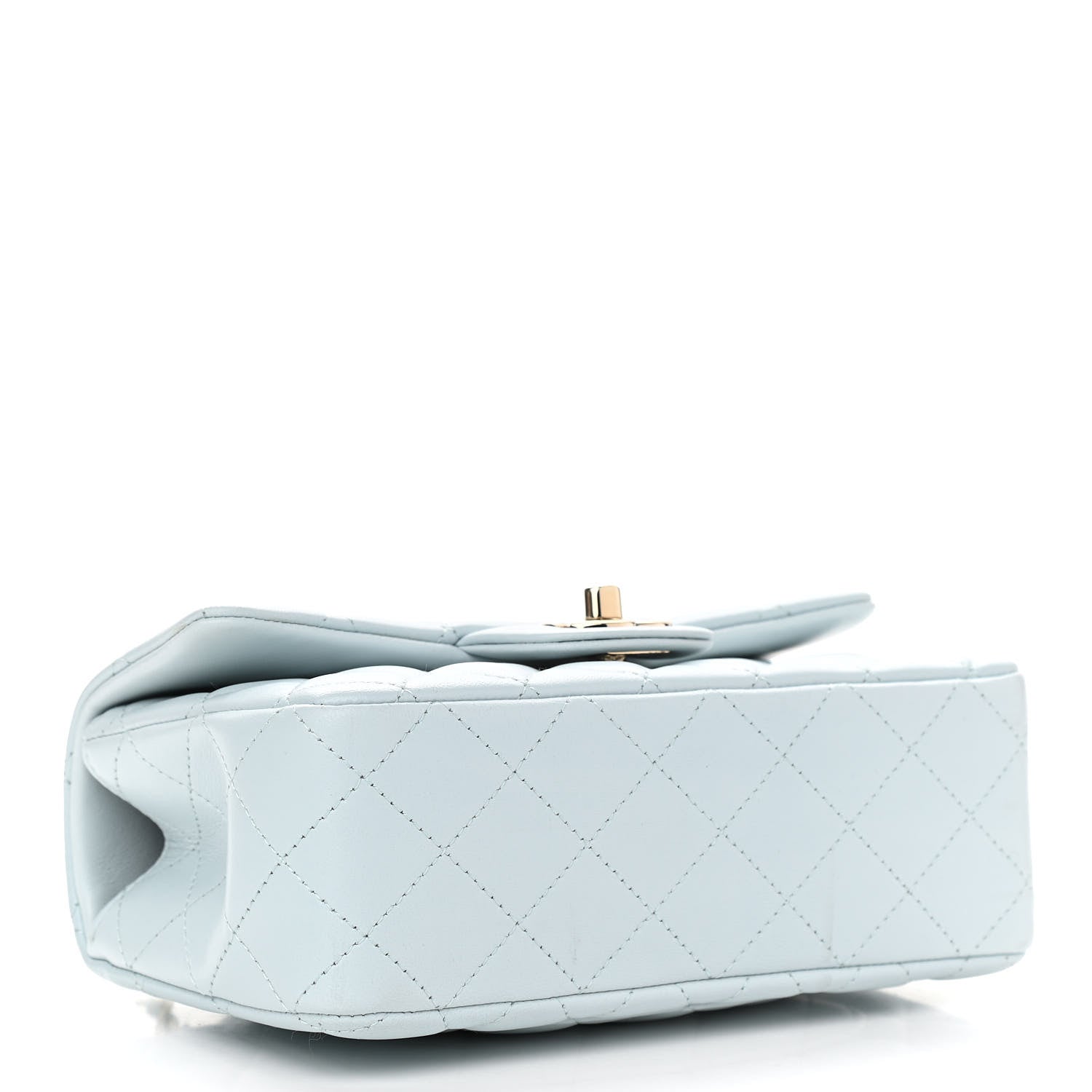 Chanel Lambskin Quilted Mini Top Handle Rectangular Flap Light Blue 8 of 10