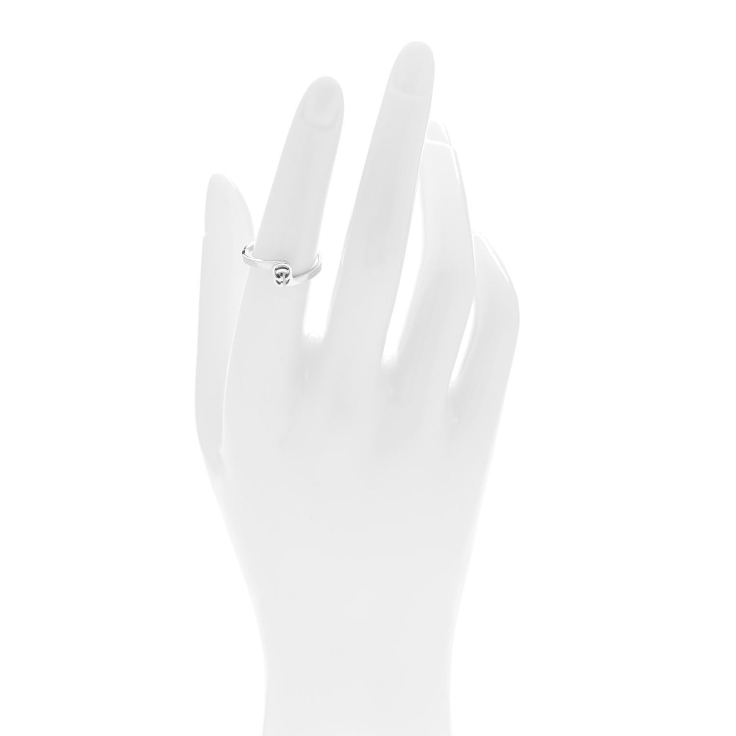 18K White Gold Running G Ring 53 6.5