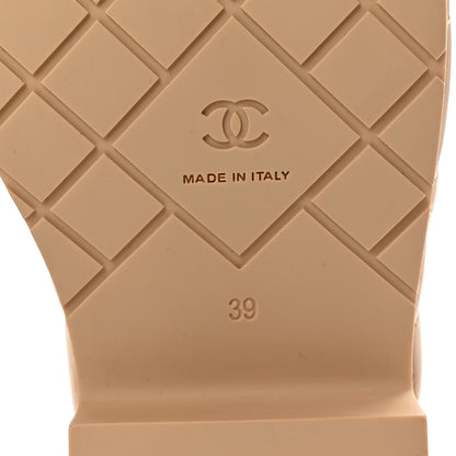 Chanel Lambskin Quilted CC Mules Wedge Sandals 39 Beige 7 of 10