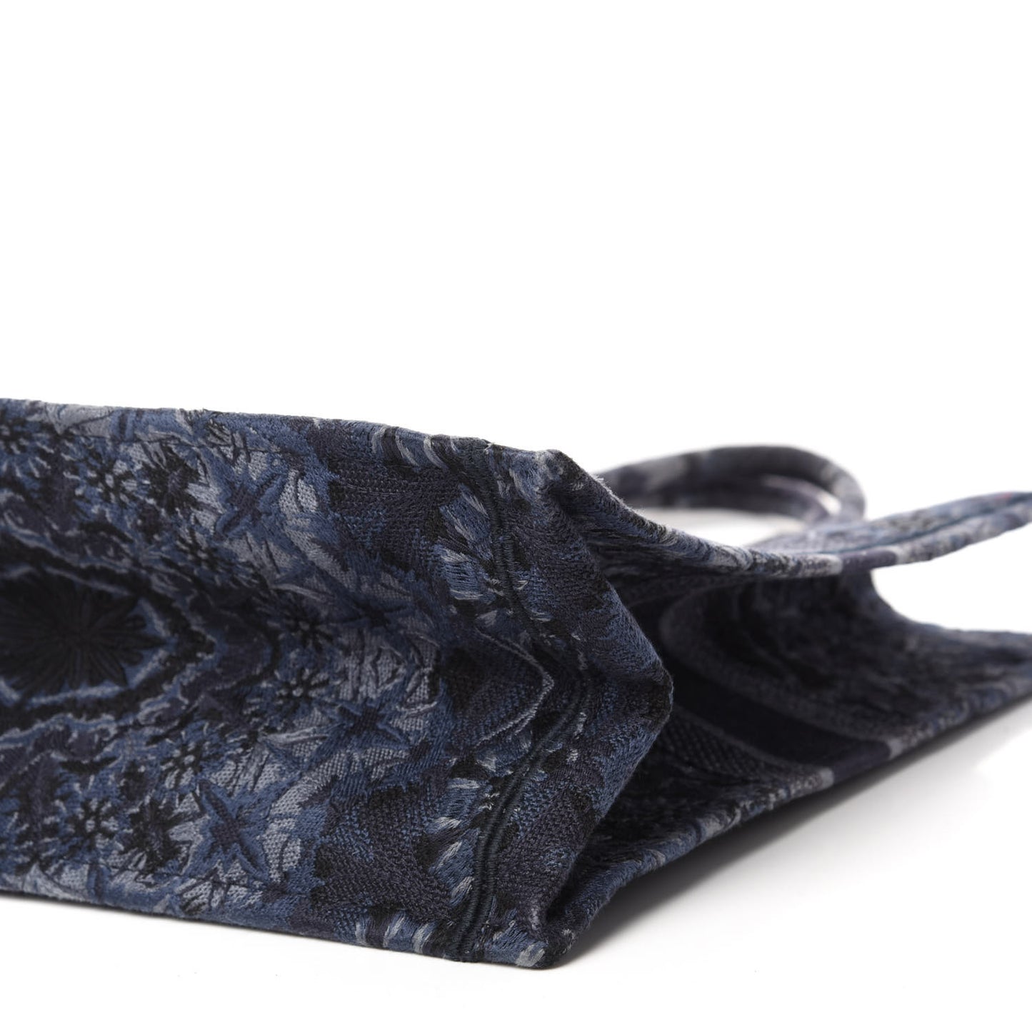 Canvas Embroidered Kaleidioroscopic Book Tote Blue