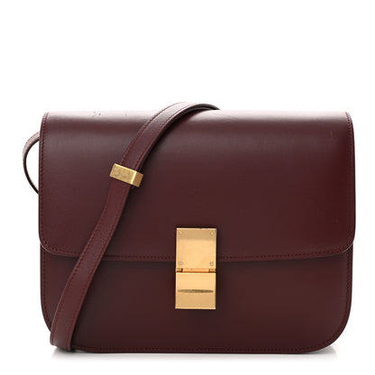 Celine Box Calfskin Medium Classic Box Flap Bag Burgundy 1 of 14