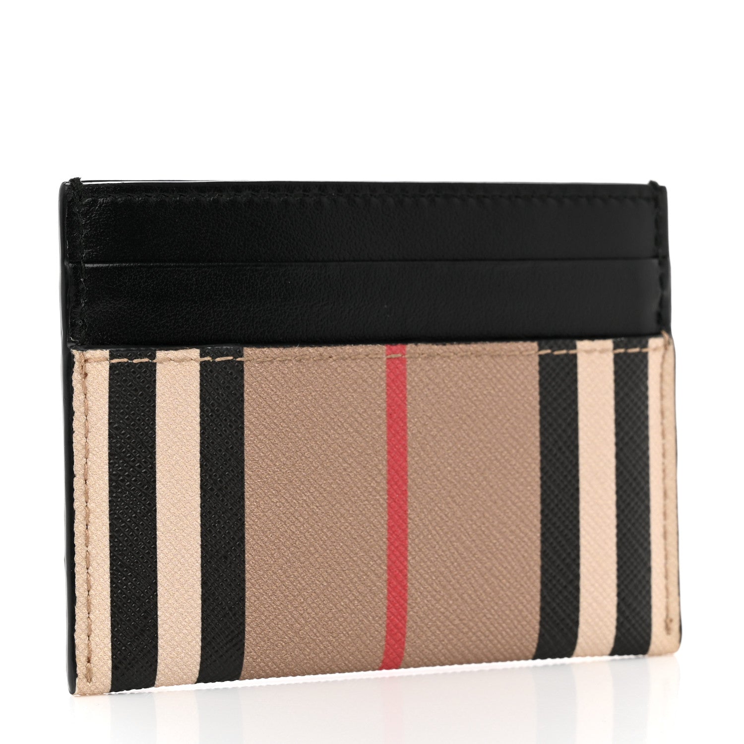 Burberry E-Canvas Calfskin Icon Stripe Card Case Archive Beige 3 of 8