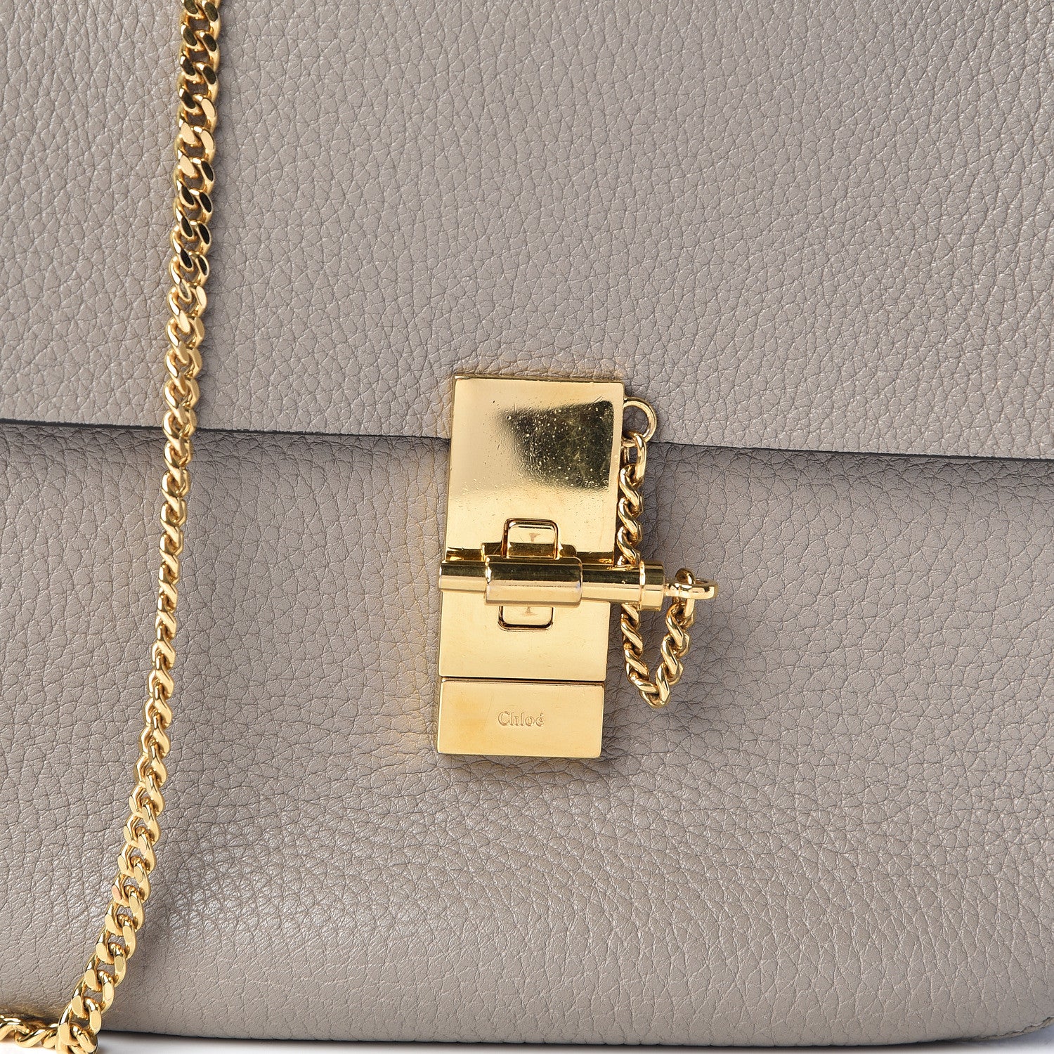 Chloe Grained Lambskin Drew Shoulder Bag Motty Grey 8 of 10