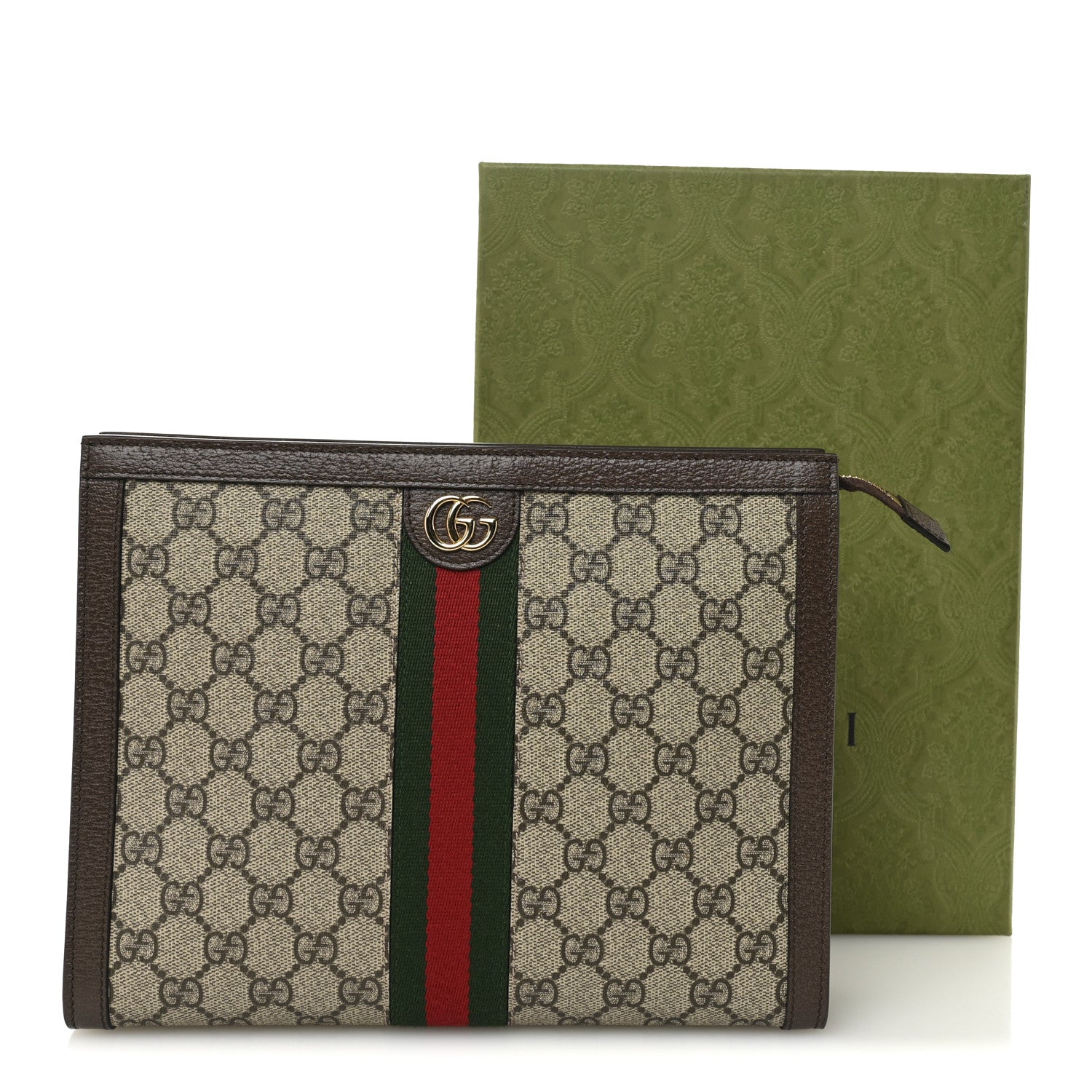 Gucci GG Supreme Monogram Web Ophidia Pouch Brown 8 of 8