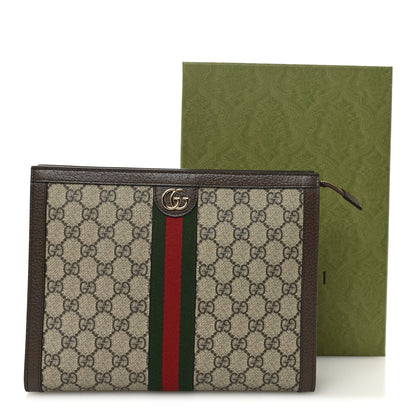 Gucci GG Supreme Monogram Web Ophidia Pouch Brown 8 of 8