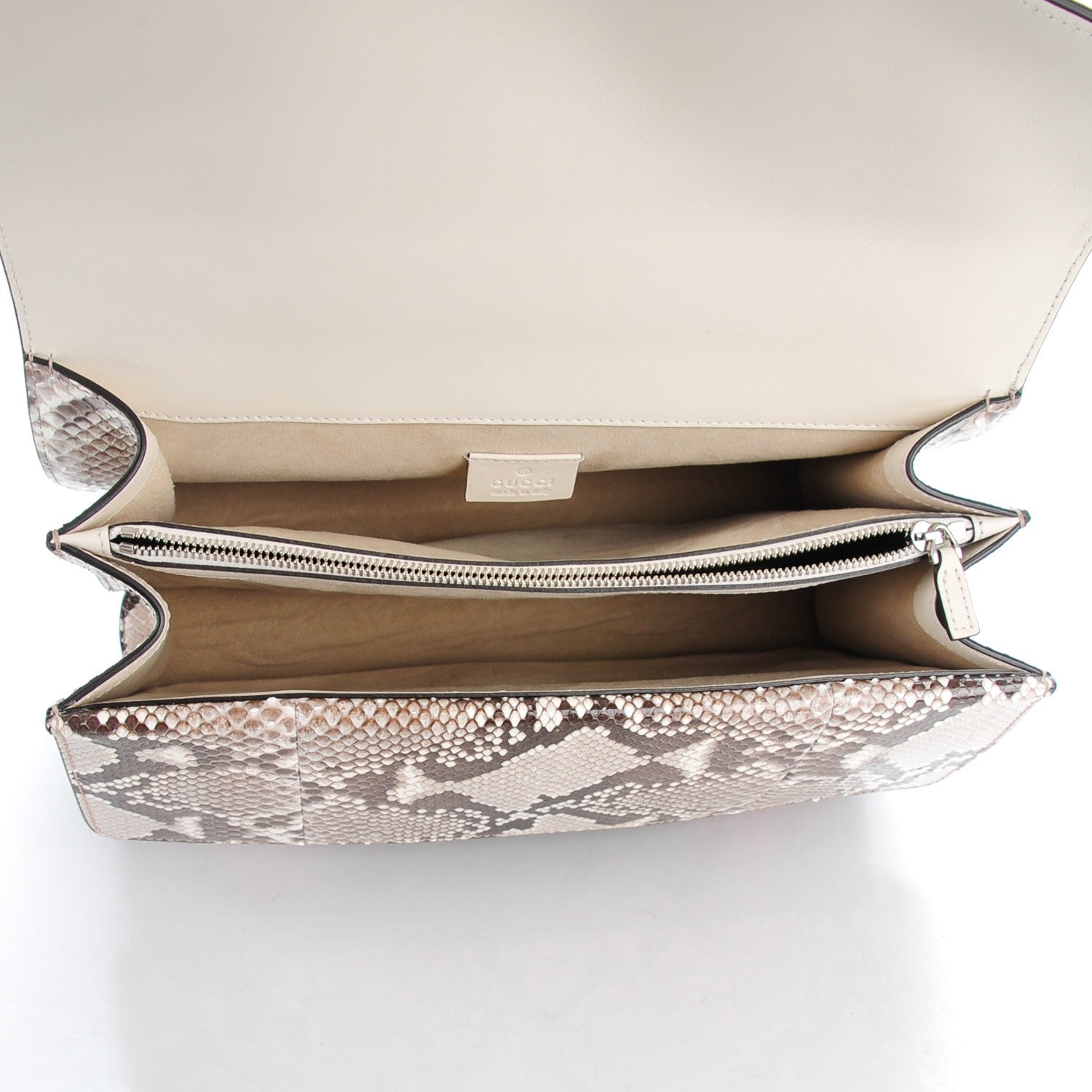 Gucci GG Supreme Monogram Python Flower Embroidered Medium Dionysus Shoulder Bag Beige Orange 5 of 7