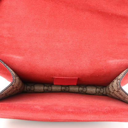Gucci GG Supreme Monogram Suede Mini Dionysus Shoulder Bag Beige Ebony Vulcanic Red 5 of 9