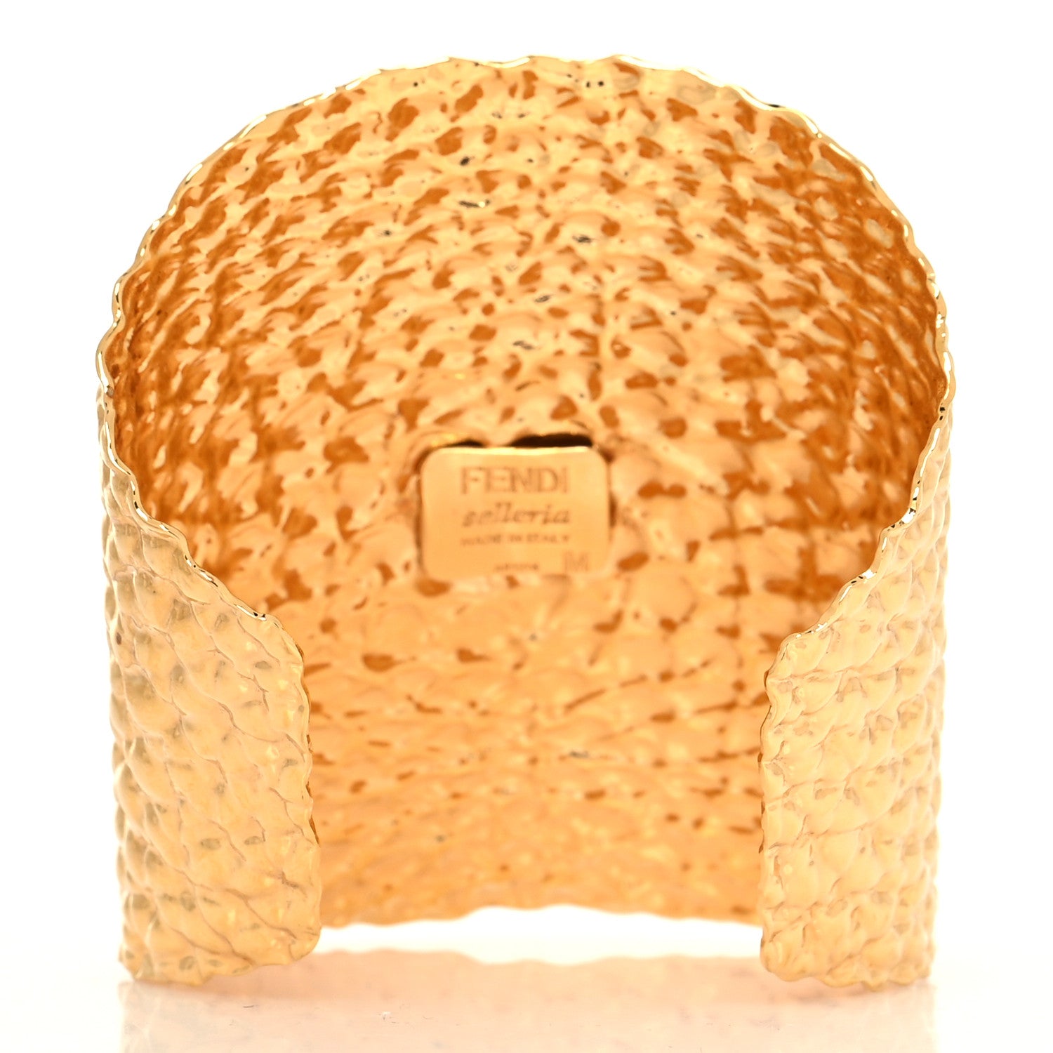 Fendi Metal Selleri Cuff Bracelet Gold 3 of 4