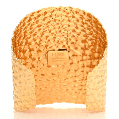 Fendi Metal Selleri Cuff Bracelet Gold 3 of 4