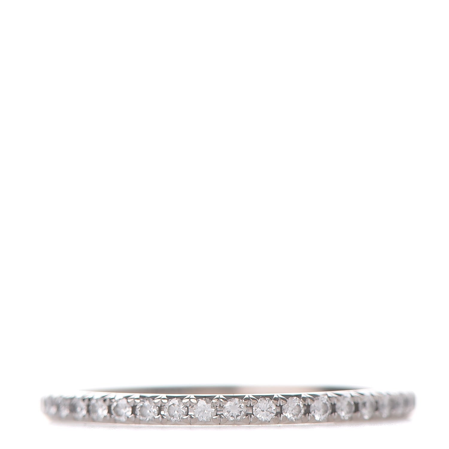 Tiffany 18K White Gold Diamond Metro Band Ring 49 5 1 of 6