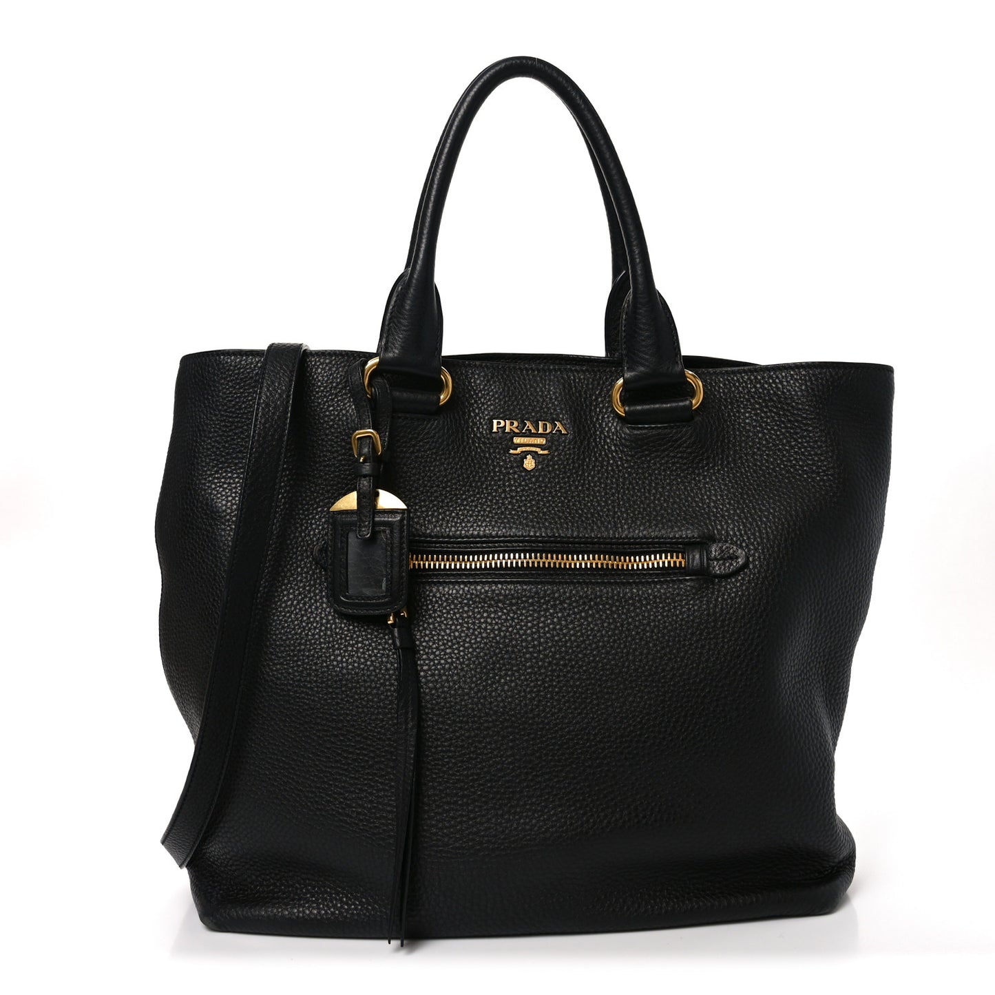 Vitello Daino Shopping Tote Black