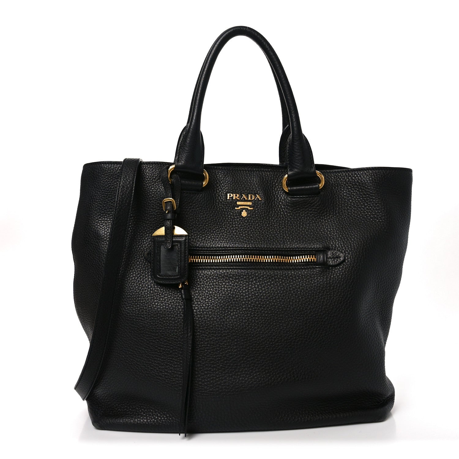 Prada Vitello Daino Shopping Tote Black 1 of 9