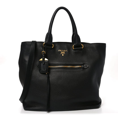 Prada Vitello Daino Shopping Tote Black 1 of 9